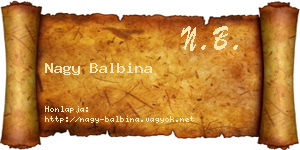 Nagy Balbina névjegykártya